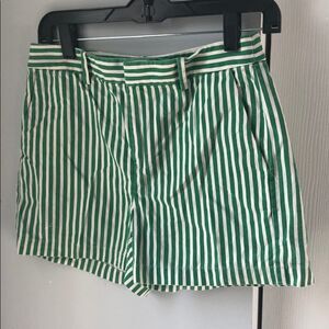 New Haven Supply Co Green Pin Striped Shorts - 0